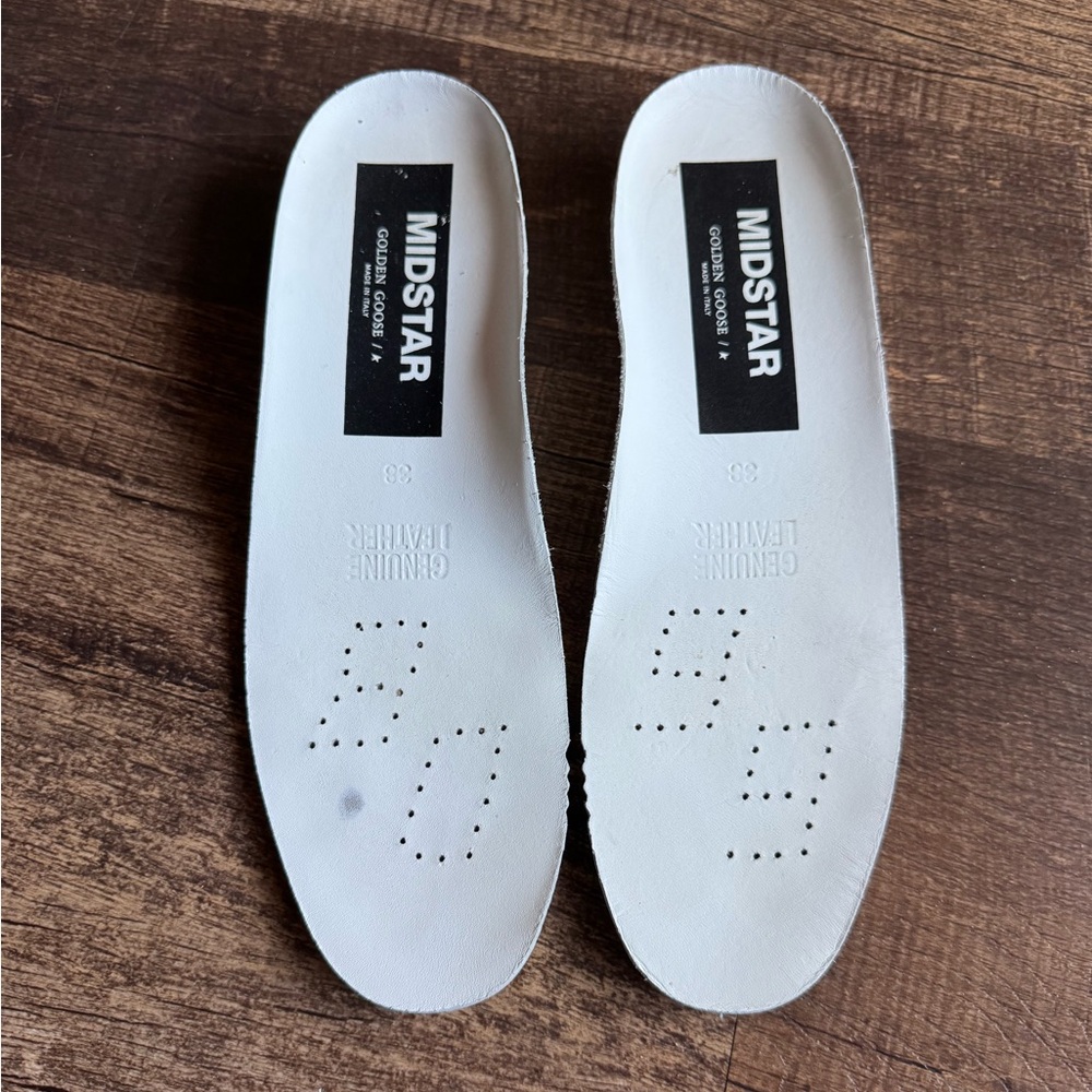 Golden Goose Mid Star Canvas Wing-Tip Sneakers in Light Blue/Gray 38 - Picture 10 of 13